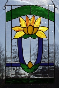 stained glass window - Yellow Lotus