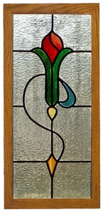 Simple tulip stained glass panel